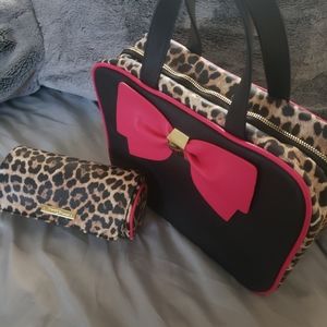 Betsey Johnson matching travel cosmetic set